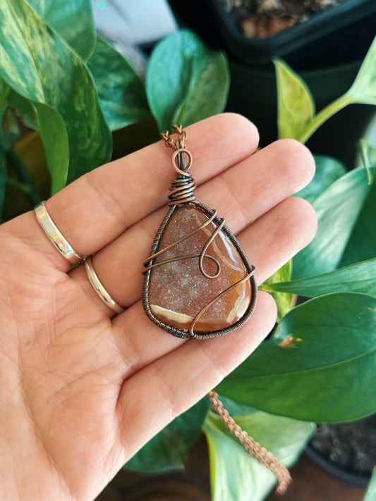 Agate Druzy Pendy