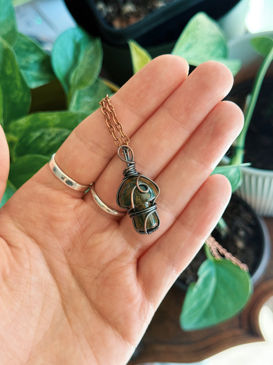 Green Agate Mushie